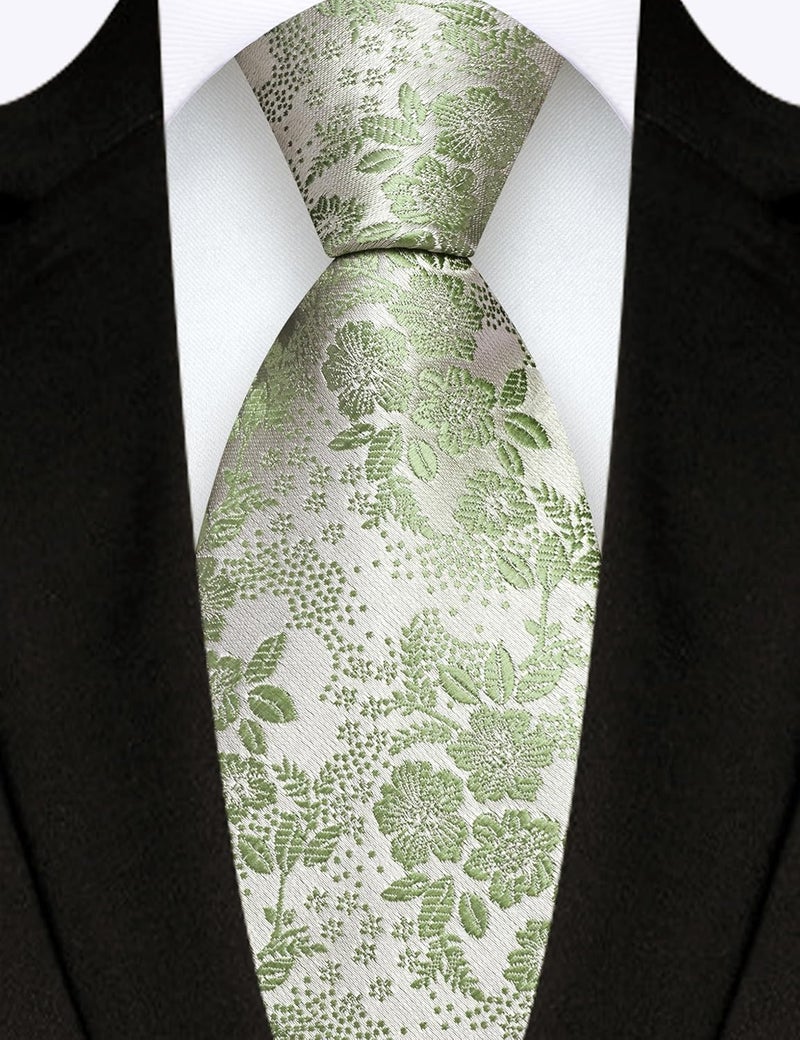 GUSLESON 3.15"(8cm) Fashion Floral Ties Mens Woven Jacquard Necktie for Wedding - Image 2